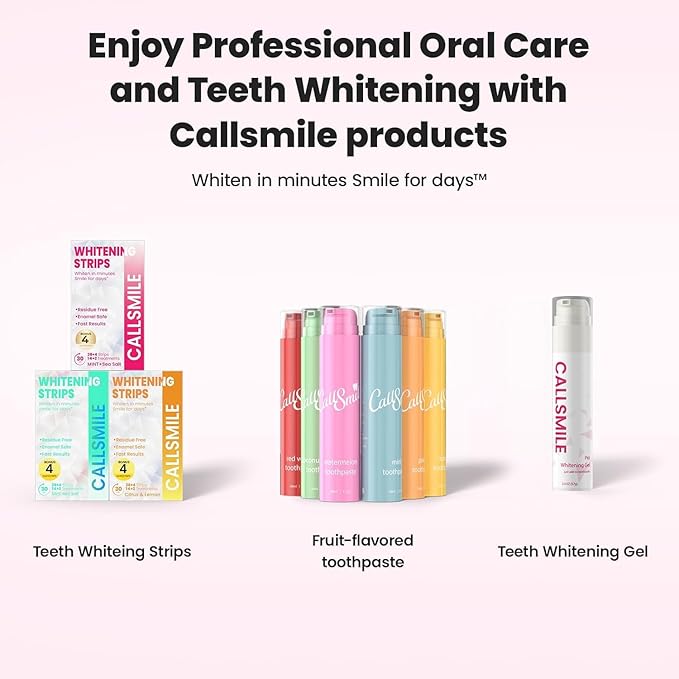 Callsmile Teeth Whitening Strips: 32 Treatment – Formulated for Sensitive Teeth – Gentle & Fast Whitening at Home, Removes Coffee, Tea & Smoke Stains, No Residue “Peel & Go”