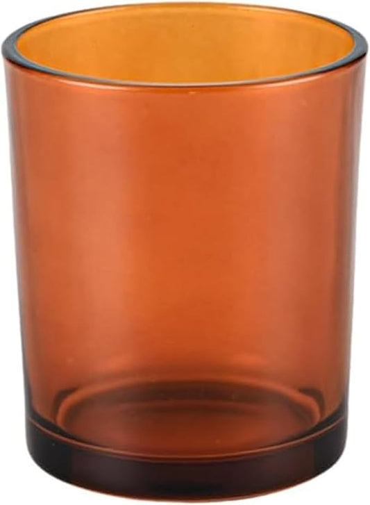 Amber Glass Toothbrush Holder, Glass Toothbrush Cup with Foam Protector, Bathroom Organizer for Vanity Countertop 9x8 cm