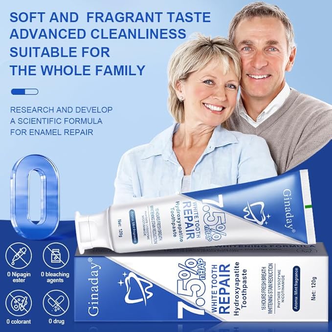 7.5% Hydroxyapatite Toothpaste, Hydroxyapatite Toothpaste for Advanced Enamel Protection and Tooth Strengthening. (1)