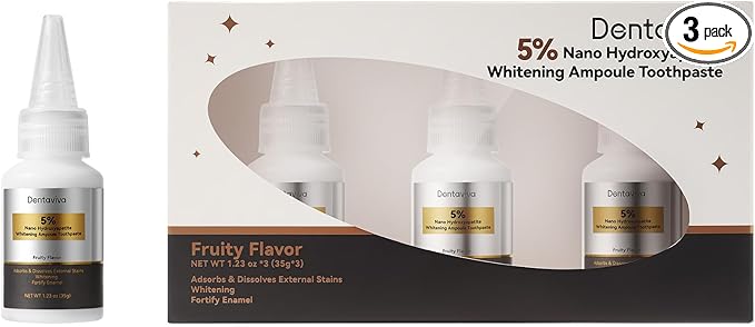 Nano Hydroxyapatite & Alpha-Hydroxy Acid Ampoule Toothpaste – Advanced Enamel Repair & Gentle Whitening, 5X More Effective Remineralization, pH Balancing, Cavity Prevention