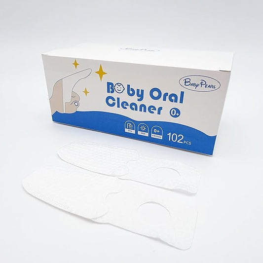 102PCS Baby Tongue Cleaner, Disposable Newborn Finger Toothbrush, Soft Gauze Baby Mouth Cleaner for Infant Gum Teeth Cleaning, Wet&Dry Mouth Cleaner for 0-36 Months Babies