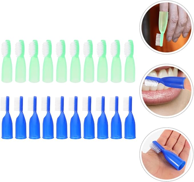 20pcs Mini Finger Toothbrushes Soft Short Handle Detention Use Teeth Cleaning Tools Anti-Self- Dental Brushes for Oral Care