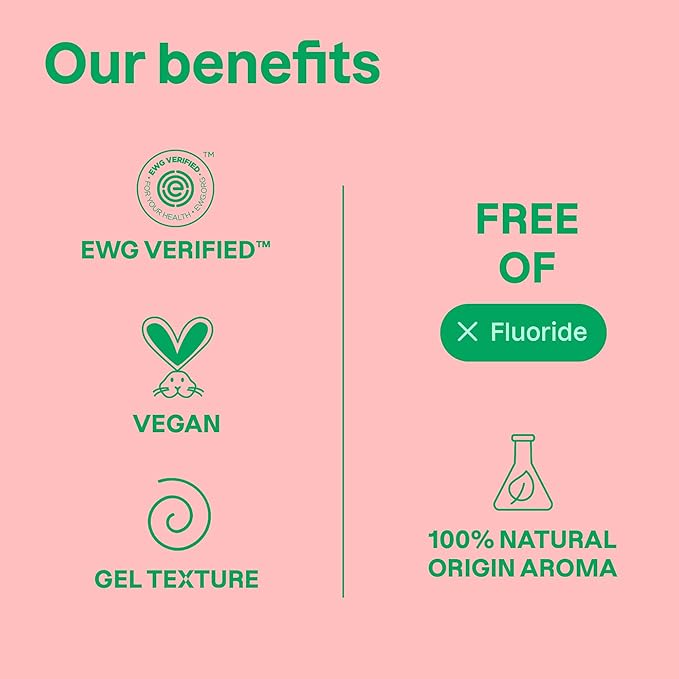 ATTITUDE Baby & Child Fluoride-Free Training Toothpaste, Natural, Vegan, EWG Verified, Strawberry, 2.6 Oz (Pack of 6)