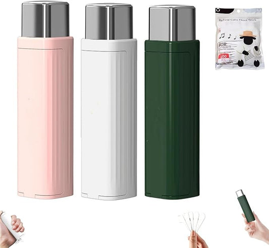 Portable Floss Dispenser with 100 Pcs Dental Floss, Dental Floss Dispenser Dental Floss Picks Case,Portable Automatic Floss Dispenser Floss Organizer Travel Floss Case (MIX-3PCS)