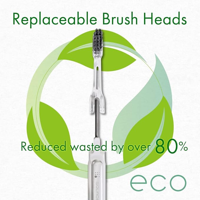 Soladey5 Ionic Toothbrush, White, Large Solar Panels and TiO2 Semiconductor, You can Brush Without Toothpaste