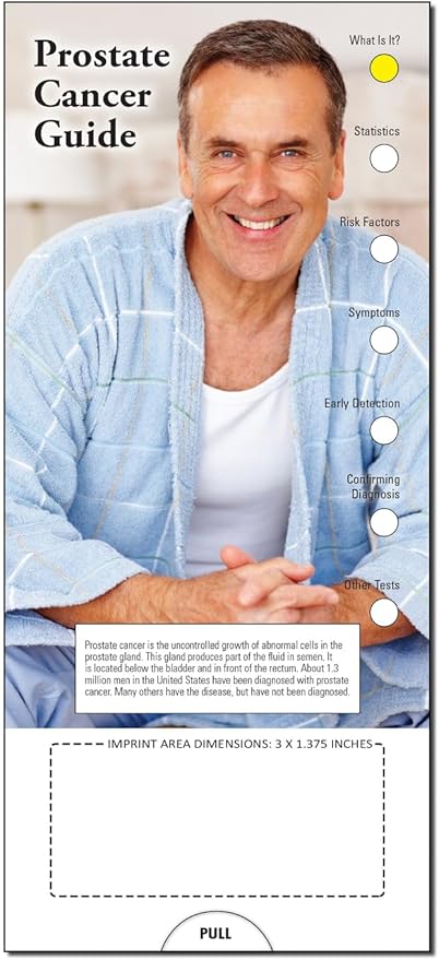 ZOCO - Prostate Cancer Slide Chart - Custom Promotional Item (Pack of 250) - Mens Health - Doctor’s Office, Clinics, Pharmacies Handout, Brochure, Pamphlet - 3.75 x 8.5 in.