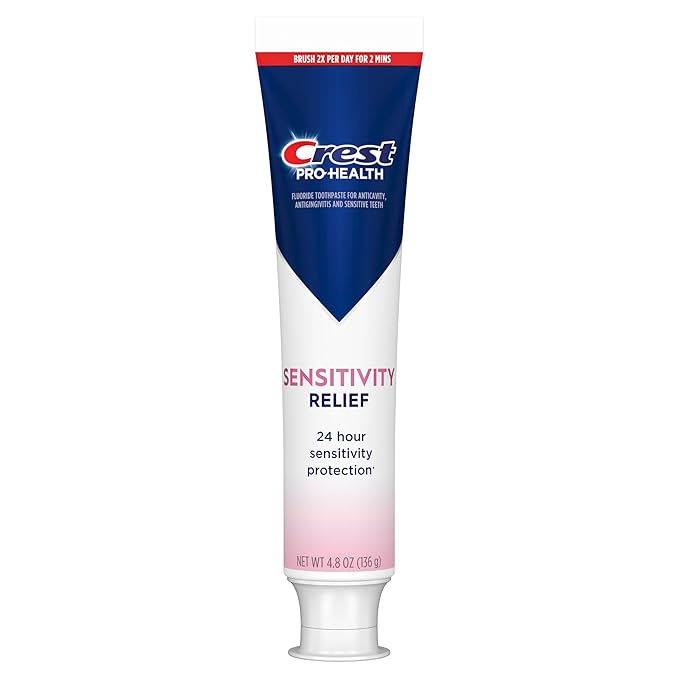 Crest Sensitivity Toothpaste 4.8 oz (3 Pack), Relieves Sensitivity, Strengthens Gums, Anticavity, Clinically Proven, Antibacterial Toothpaste