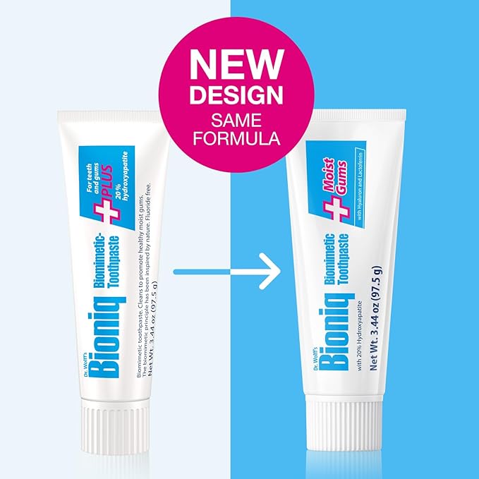 Bioniq Plus Biomimetic Toothpaste with 20 Percent Hydroxyapatite for Teeth and Gums I Clinically Tested I 3.44 oz (Pack of 3)