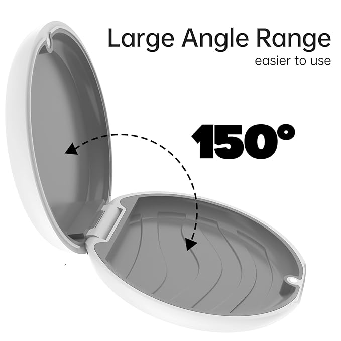 Retainer Case, Slim Aligner Case Compatible with Invisalign, Cute Retainer Box with Silicone Pad, White