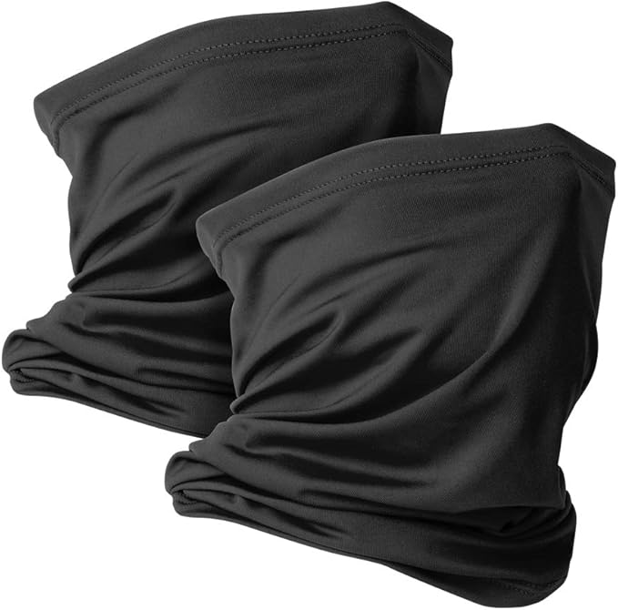 VULKIT 2 Pack Neck Gaiter Face Mask Scarf Reusable Bandanas Tube UV Protection Balaclava Outdoor Sport for Men and Women