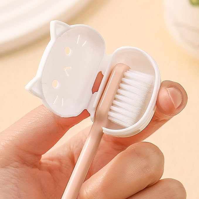 Kitten Toothbrush Protector Travel-Friendly Case for Home Bathroom & Vacation Accessories Travel Friendly Toothbrush Planner