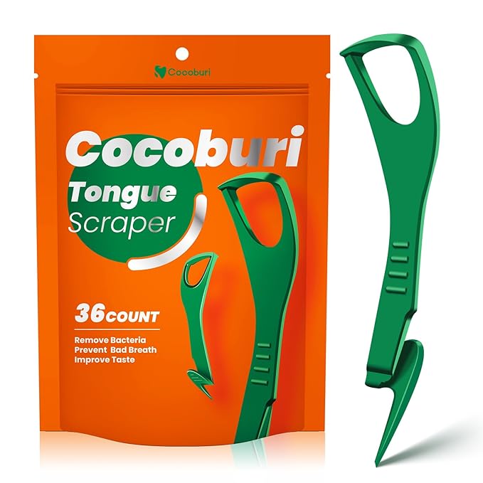 Tongue Scraper Disposable Tongue Scraper for Adults Disposable Tongue Scraper with Dental Picks Best Disposable Plastic Tongue Cleaner BPA Free Oral Care Hygiene Essential Kit 36 Counts