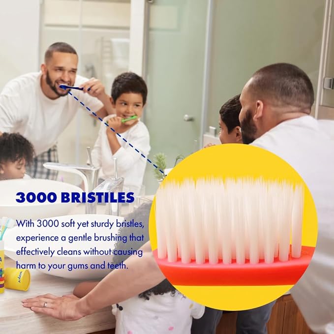 Way.V Extra Soft Toothbrush 7 Pack for Sensitive Gums and Teeth 3000 Ultra Gentle Bristles Brushes with Hygienic Head Covers Friendly Dentist Recommended BPA Free - Family Refill Green 14 Pack