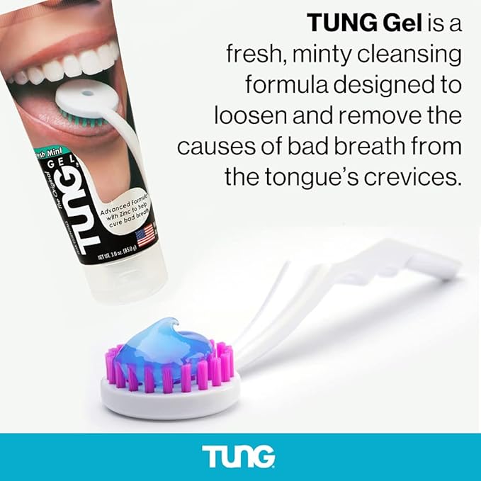 Peak Essentials | Tung Tongue Gel | Fresh Mint Tongue Cleaning Paste | Bad Breath and Halitosis | Mouth Odor Eliminator | Use with Tongue Brushes & Scrapers | Made in America (1 Pack)