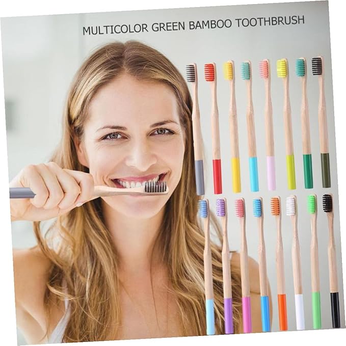 Biodegradable Toothbrush Set Soft Bristles for Adults Ergonomic Anti-Slip Handle for Travel and Home Use