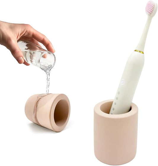 Mini Toothbrush Holders for Bathrooms - Diatomite Quick-Dry Organizer, Compact Portable Toothbrush Holder for Countertop, Shower & Travel Storage