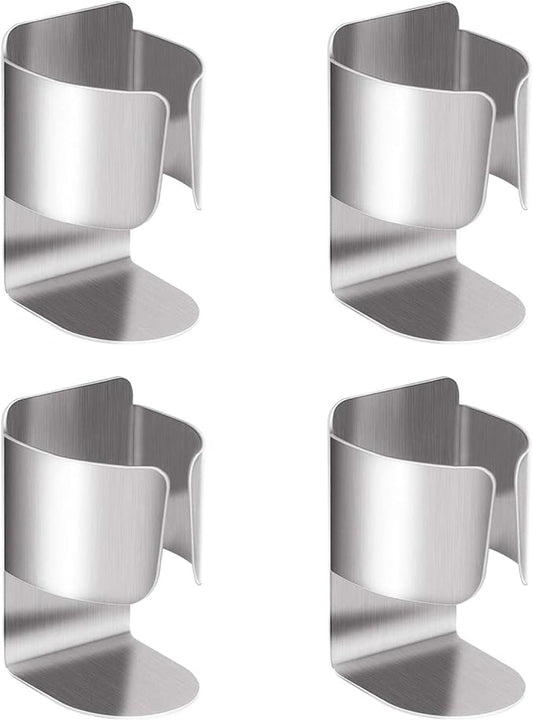 Electric Toothbrush Holder, 304 Stainless Steel Wall Mounted Self Adhesive Storage Organizer Stand Rack for Electric Toothbrush, Toothpaste, Facial Cleanser (Silver 4 Pack)