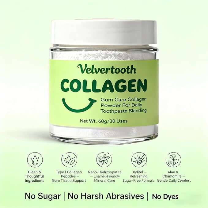 Collagen Strengthening Collagen Powder, Collagen Powder for Gums, Daily Gum-Line & Enamel Support Formula for Brighter Smile, Reduced Sensitivity & Healthier Gums (1)