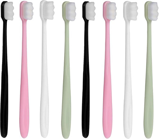 8Pcs Ultra Soft Toothbrush Set for Adults and Puerpera, Manual Teeth Cleaning Toothbrush with Fine Bristles, Portable Oral Care for Sensitive Gums and Deep Cleaning