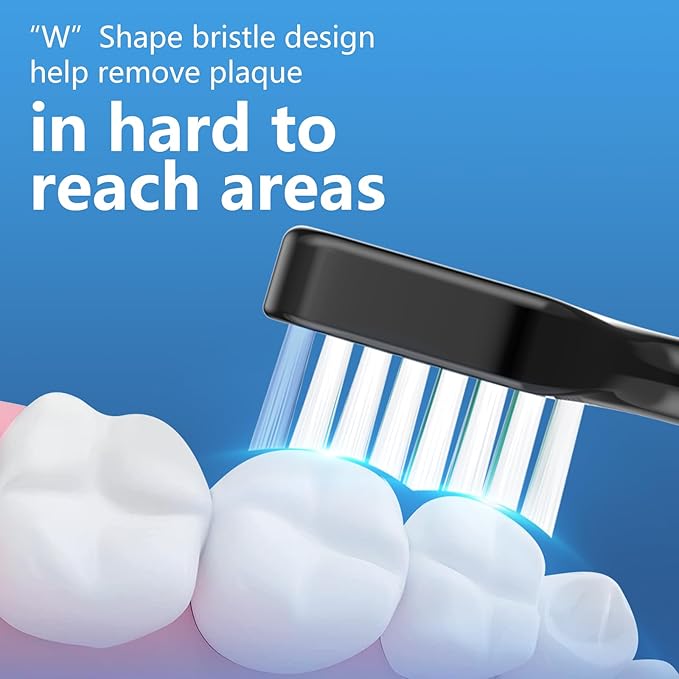 Harobey Replacement Toothbrush Heads for AquaSonic Duo Series and Home Dental Center Electric Toothbruh, NOT Compatible with Duo Series Pro, 5 White + 5 Black