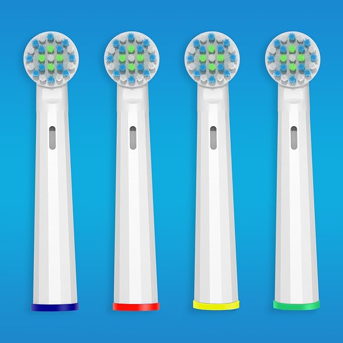 Replacement Toothbrush Heads for Oral B Pro 1000 Replacement Heads,Braun Replacement Brush Heads Refill Compatible with Genius X,Smart 1500,Pro 5000,8 Count,White