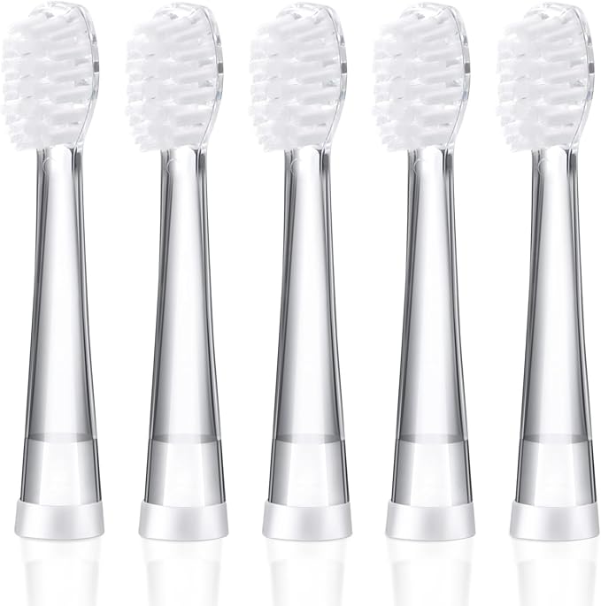 Kids Toothbrush Replacement Heads Compatible with Seago SG-513/SG-977/EK6, Compatible with Dada-Tech-BB1/977/K6,Compatible with Brush-Baby WildOnes/KIDZSONIC(18-36 Month)
