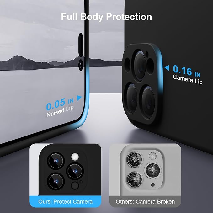 Magnetic for iPhone 15 Pro Case, Compatible with MagSafe, with 9H Nano Screen Protectors, Full Camera Protection, Silicone Shockproof Microfiber Lining Phone Case 6.1", Black