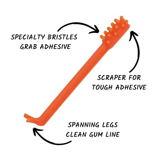 V2 (Denture Adhesive Removing Toothbrush) (Red)