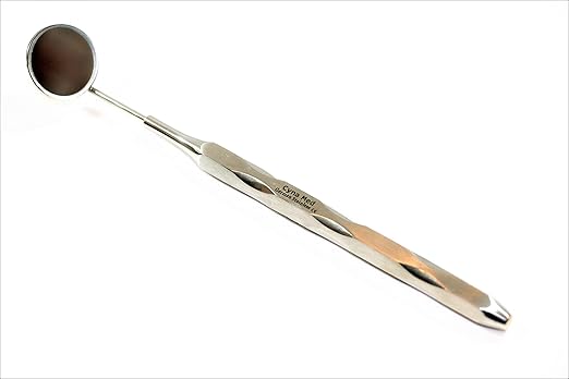 Cynamed Premium German -New Design Hollow Dental Mirror Handle with Replaceable Dental Mouth Mirror #5 Teeth Inspection Cleaning Examination Tool (1 Each)