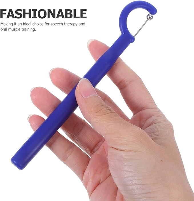 4Pcs Tongue Tip Training Tool for Kids Speech Therapy, Oral Muscle Exerciser, Tongue Trainer for Pronunciation Flexibility, Safe Design for Rehabilitation, Blue