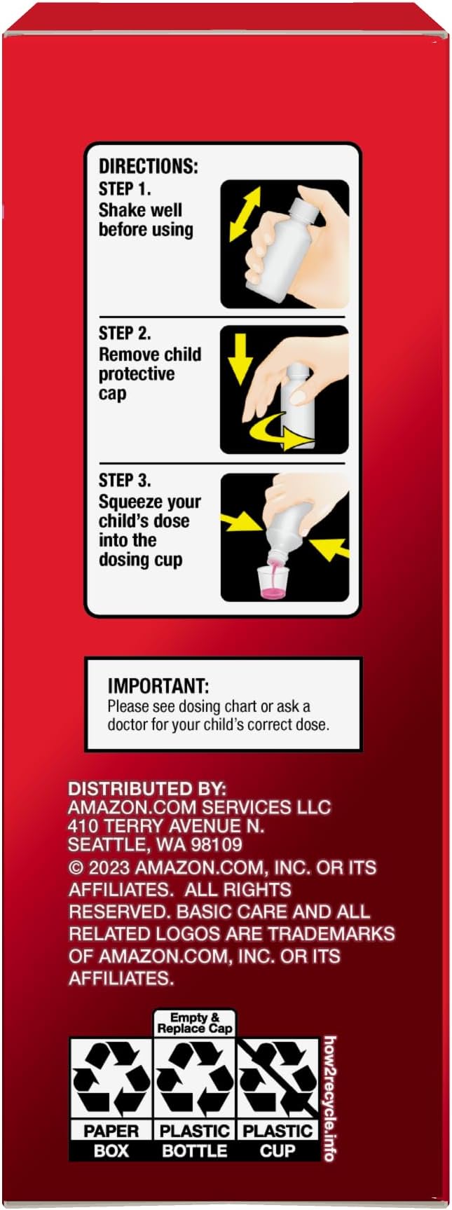 Amazon Basic Care Children's Pain and Fever Oral Suspension Liquid, Acetaminophen 160 mg per 5 mL, Bubblegum Flavor, 8 fl oz