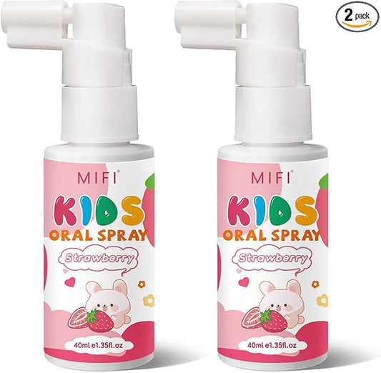 PEGO Kids Oral Spray, Toddler Toothpaste Helper for Fresh Breath,Fruit-Flavored & Portable, for Baby's Daily Oral Care (2Pack, Strawberry)
