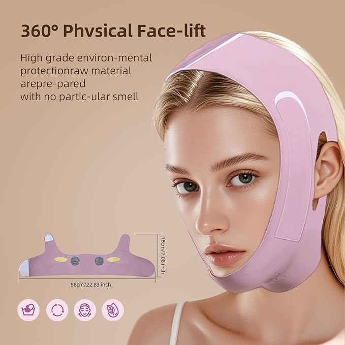 V-Line Lifting Chin Strap for Sleeping & Yoga, V-Line Mask, Chinstrap for Sleeping, Reusable Face Strap, Jaw Strap，Jawline Shaper，Chin Up Patch, V-Shaped Belt, Shaped Face Mask for Sagging