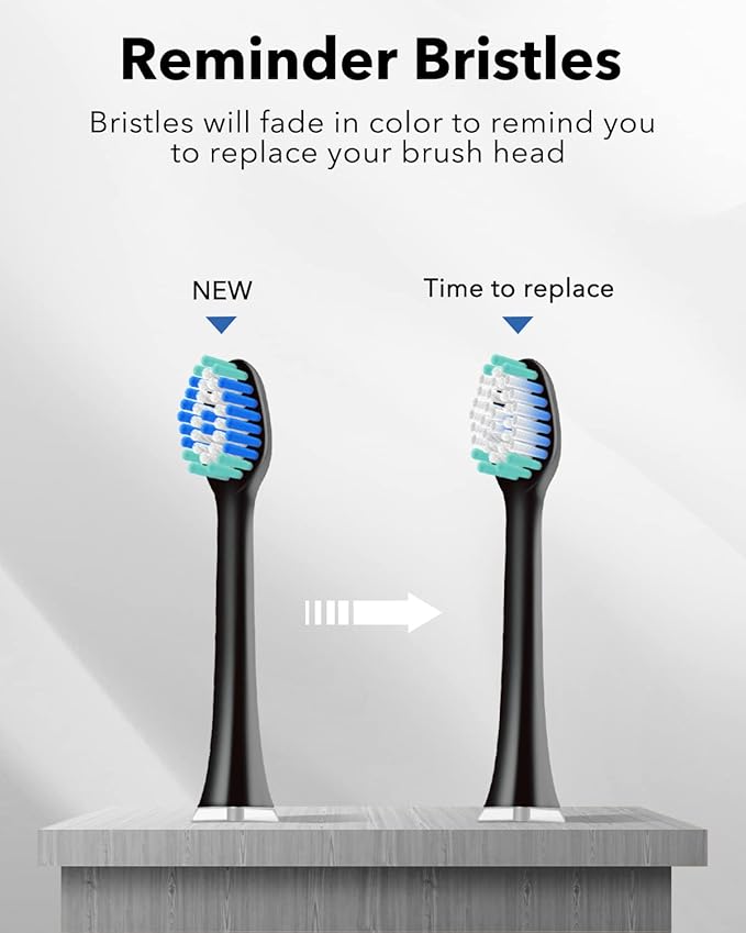 MySmile Electric Toothbrush for Adults, Rechargeable Sonic Electronic Toothbrush with 6 Brush Heads and Travel Case, 2 Mins 5 Modes Smart Timer, 48000VPM (Black)
