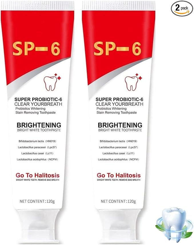2PCS SP-6 Toothpaste, SP6 Probiotic Toothpaste, Fresh Breath, Deep Cleaning Care