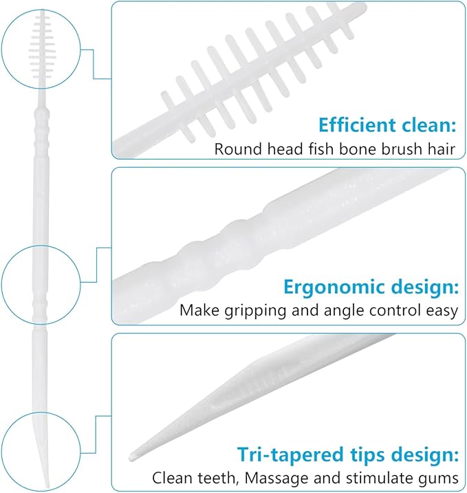 Brushpicks Interdental Toothpicks,Soft Bristle Dental Floss Picks Toothpicks,Helps Removes Plaque and Debris Between Your Teeth, Mint, 900PCS (Pack of 3)