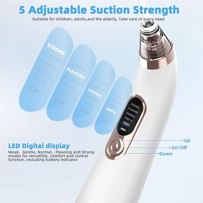 Oral Tools Tonsil Stone Removal Kit 10 in 1 Electronic Mouth Vacuum Oral Care with 5 Suction Modes Cleaner Dental Cleaning