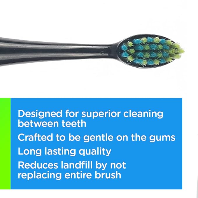 Voom Sonic Pro 7 Series Replacement Brush Heads, Black, 6-Pack