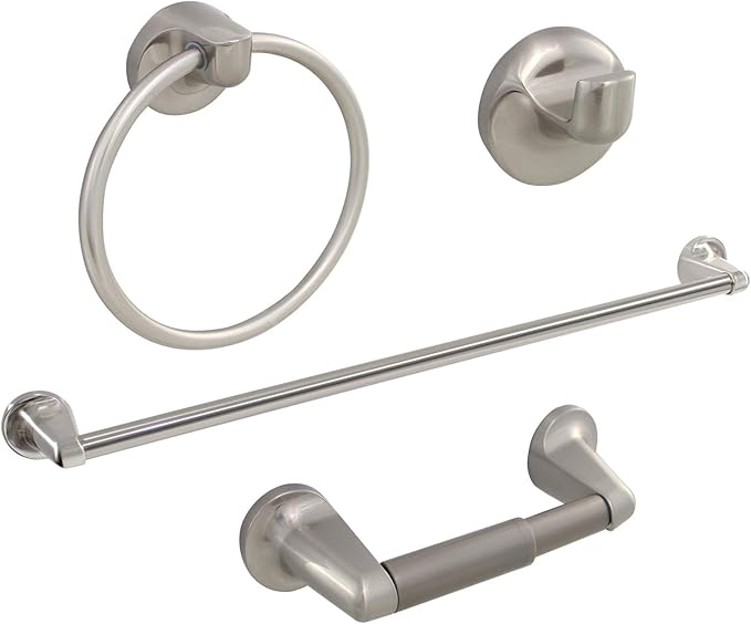 Formosa Design Hardware 4-Piece Bathroom Accessories Set (Brushed Nickel)