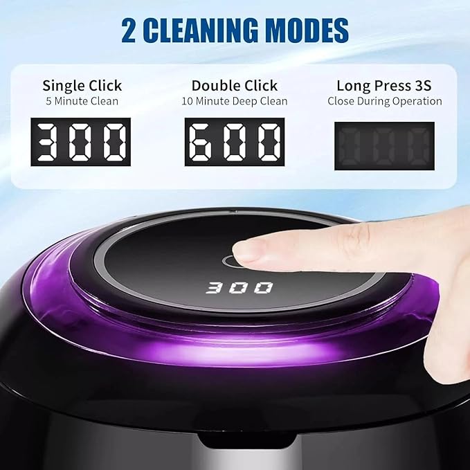 Ultrasonic UV Denture Cleaning Case, Upgraded Ultrasonic Retainer Cleaner Machine, Retainer Cleaner Machine for Night Guards, Braces, Aligner, Toothbrush, Jewelry and More (Black)