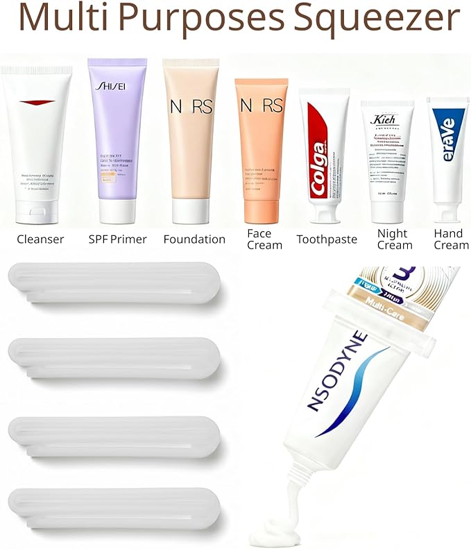 4-Pack Toothpaste Squeezer – PP Toothpaste Tube Squeezers, Toothpaste Dispenser & Tube Squeezer Tool for Bathroom, Works with Creams, Cosmetics in Tubes