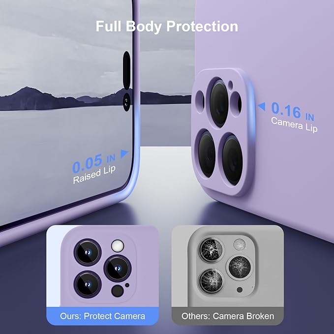 Magnetic for iPhone 15 Pro Case, Compatible with MagSafe, with 9H Nano Screen Protectors, Full Camera Protection, Silicone Shockproof Microfiber Lining Phone Case 6.1", Clove Purple
