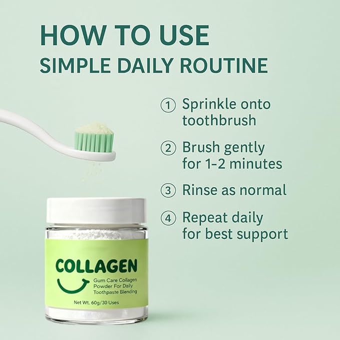 Collagen Smile Strengthening Collagen Powder – Daily Gumline Support for Healthy Gums & Teeth – Mineral-Infused Collagen Formula, 60 g (1)