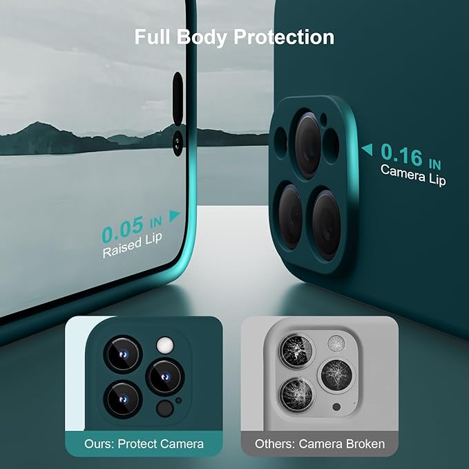 Magnetic for iPhone 15 Pro Case, Compatible with MagSafe, with 9H Nano Screen Protectors, Full Camera Protection, Silicone Shockproof Microfiber Lining Phone Case 6.1", Teal
