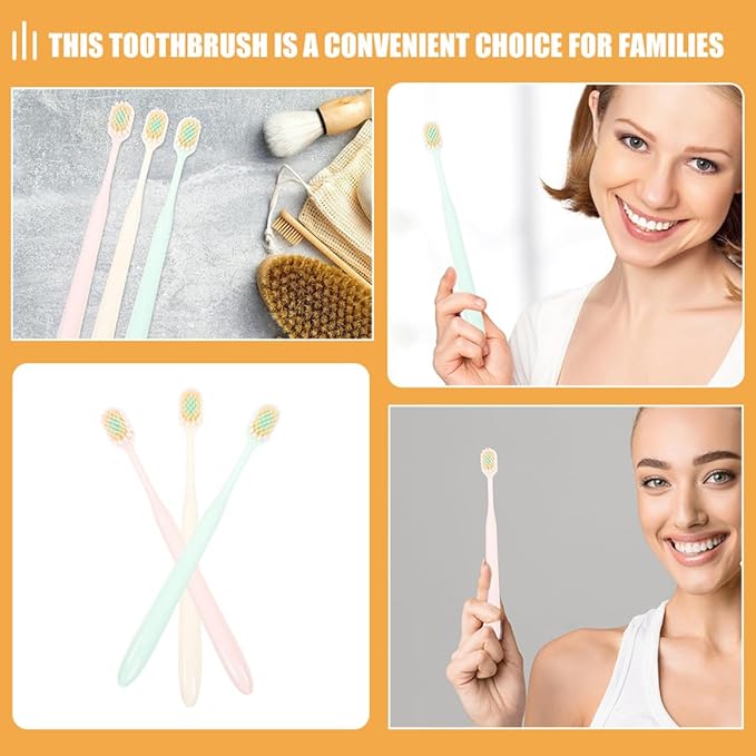 Soft Bristle Toothbrushes Wide Thin Head 9pcs Manual Toothbrushes for Home Use Gum Care Adult Oral Hygiene