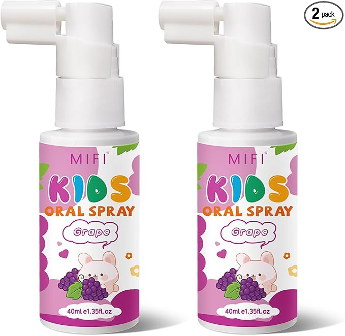 PEGO Kids Oral Spray, Toddler Toothpaste Helper for Fresh Breath,Fruit-Flavored & Portable, for Baby's Daily Oral Care (2Pack, Grape)
