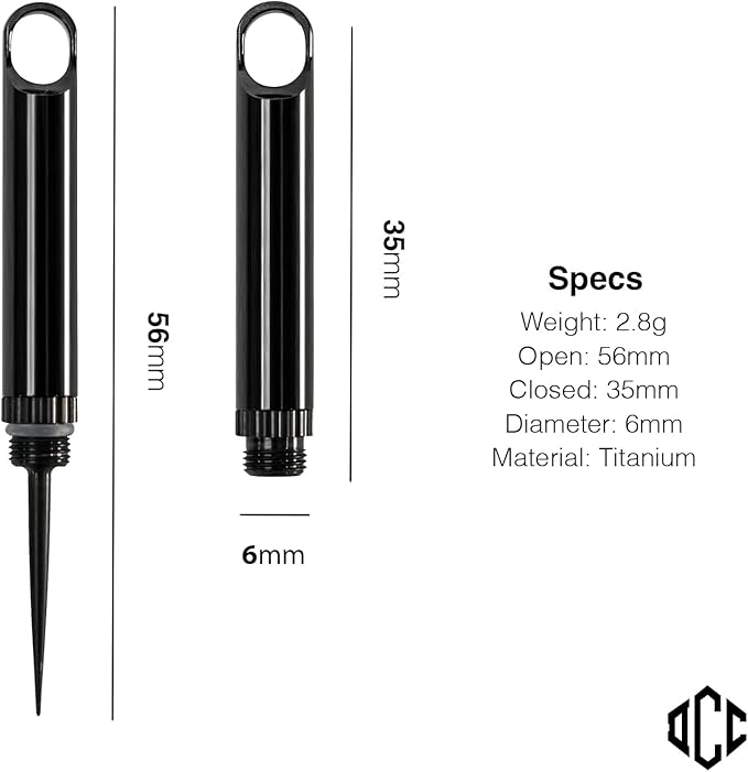 DAILYCARRYCO. TiPick Titanium Toothpick Holder - Portable Metal Travel Toothpick - Reusable EDC Micro Toothpick - Compact & Convenient - Carry On-the-Go - Titanium Construction, Black
