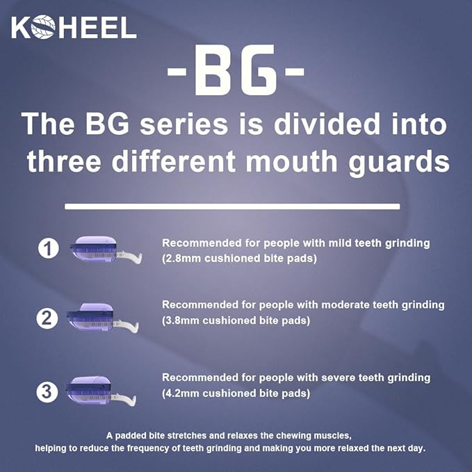 KOHEEL Mouth Guard for Teeth Grinding, Adjustable Dental Guard to Stop Bruxism, Night Guard, 2 Count (Thin)