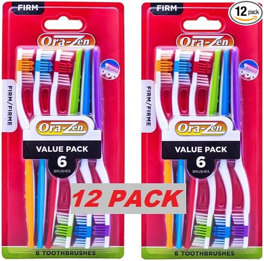 Orazen Extra Hard and Firm Bristle Adult Toothbrush 12-Count