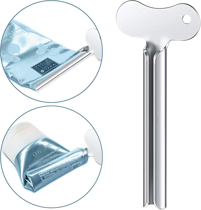 ZOCONE Toothpaste Squeezer, 12pcs Metal Tube Squeezer Key Stainless Steel Toothpaste Roller Tube Wringer for Paint, Cream, Cosmetic and Hair Dye(A)